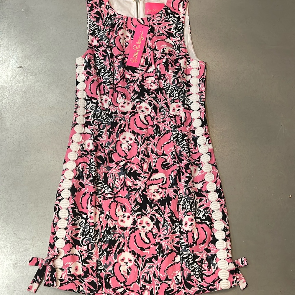 Lilly Pulitzer Size 00 Mila Shift Hibiscus Pink Hanging With My Boo NWT